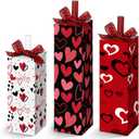 3 Pcs Valentine's Day Table Decoration Valentine Tiered Tray Decor 3 Size Wooden Love Table Block Sign with Bow Pink Red and White Valentine Centerpieces for Anniversary Home Decor(Vintage)