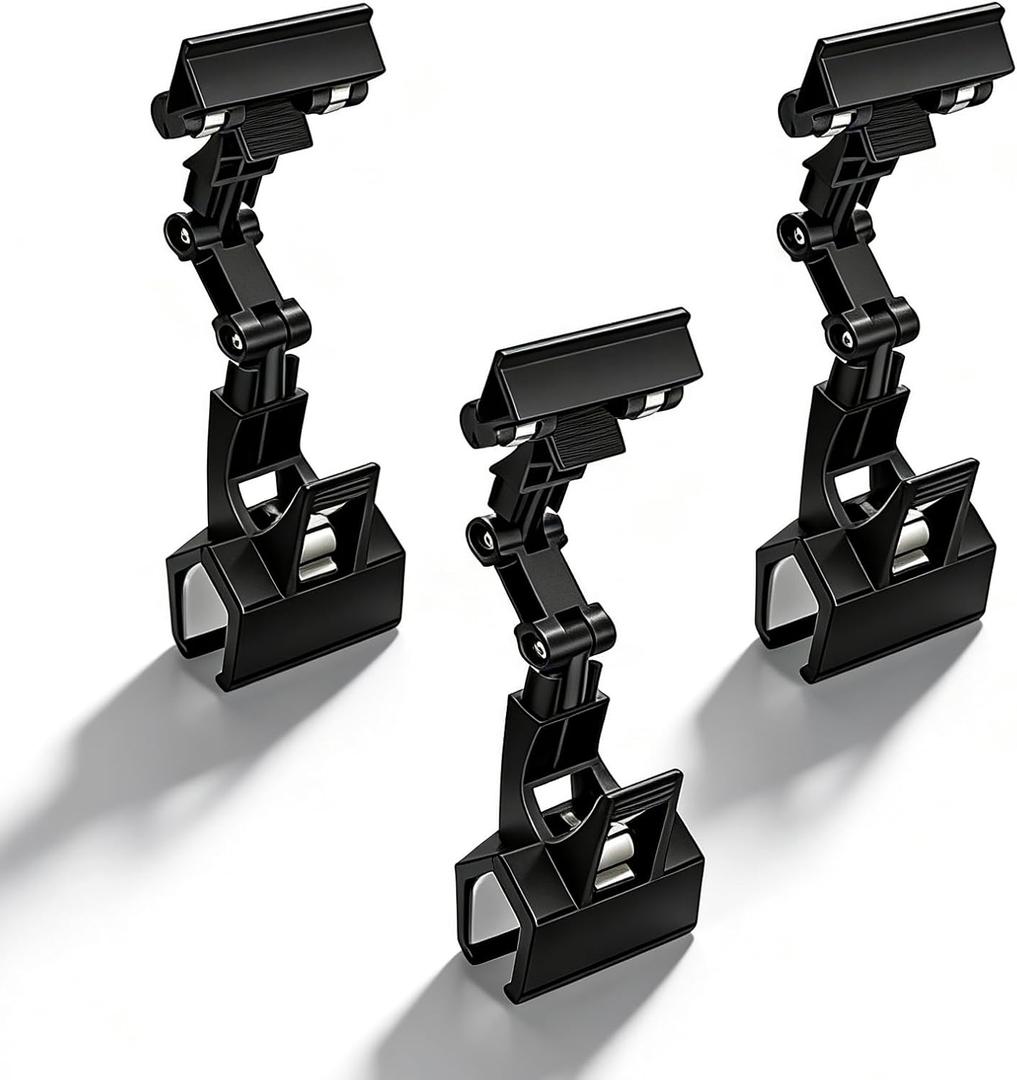 3pcs Sign Clips Clip Holder Sign Holder Clip Paper Holder for Table Top Clip On Sign for Paper Holder Computer Monitor Handy Artist Supplies Holder(Black)