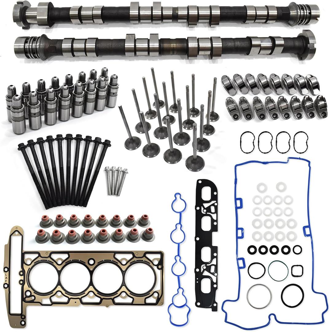 GM 2.4L Camshaft Kits with Head Gasket, Rocker Arms, Bolts for Chevy Equinox GMC Terrain Buick Lacrosse 2011-2017 LAF LUK LEA 12604896 12634207 12656486
