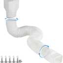 White 1-Pack Rain Gutter Downspout Extensions Flexible, Drain Downspout Extender,Down Spout Drain Extender, Gutter Connector Rainwater Drainage,Extendable from 21 to 68 Inches