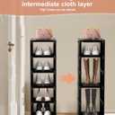 6-Tier Narrow Shoe Rack, Vertical Small Space Shoe Organizer, 9.84" Compact Slim Shoe Shelf for Closet & Entryway, Sturdy & Tool-Free Assembly, Adjustable Height for Boots