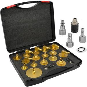 CMTOOL Master Cylinder Bleeder Kit, 20PCS Brake Bleeder Adapter Kit, Aluminum Material, Brake Pressure Bleeding Set with Quick Connector, for Most Vehicles