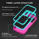 I-HONVA for iPhone 17 Pro Max Case [Compatible with MagSafe] Shockproof 3-Layer Full Body Protection [Without Screen Protector] Rugged Heavy Duty Cover Case for Apple iPhone 17 Pro Max,Rose Red/Green