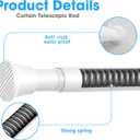 2Pack White Tension Curtain Rods 31 to 62 Inch Small Curtain Rods No Drilling Short Tension Rod Adjustable Spring Curtain Rod for Windows Door Closet Pressure Rod