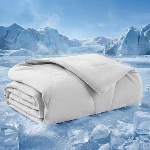 Bedsure Premium Cooling Blanket for Medium Dog - Q-MAX>0.5, Breathable Summer Washable Cold Pet Throw Blanket, Soft Durable Self Cooling Cat Mat for Hot Weather, Pearl Grey, 30x40