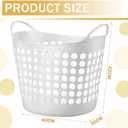 Suclain 3 Pcs Flexible Laundry Basket Set Carry Portable Flexible Laundry with Carrying Handles White Large Versatile Laundry for Bathroom College Dorm Laundry Room