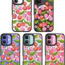 Magnetic for iPhone 16 Magsafe Case Cute - Durable Shockproof 6.6 ft Drop Impact Phone Case - Black Funny Checkered Cherry Design for iPhone 16 6.1"