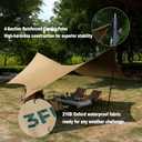 Camping Tarp, 19.7 x 18.4 ft Waterproof 210D Oxford Cloth Camping Canopy with Poles, Anti-UV UPF50+ Lightweight Tent Tarps Shelter Car Awning for Outdoor, Picnic, Hammock, Backpacking
