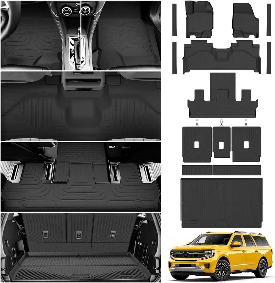 KUST Floor Mats for 2025-2027 Ford Expedition Max Accessories 7 Seats Only