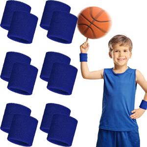 Bememo 12 Pack Wristbands Sweatband for Women Men, Neon Colored Sport Wrist Bands, Tennis Football Basketball Sweatbands, Moisture Wicking Arm Bands for Working Out