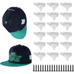 Hula Home 18 Pack Adhesive Hat Hooks for Wall, Perfect Hat Rack for Baseball Caps, Hat Organizer Display for Home Decor, Hat Hangers Holder for Wall, Door, Closet, No Drilling - Patent Pending (Clear)