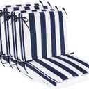 Outdoor Patio Chair Cushions Set of 4, Water Resistant Square Seat Cushions with Ties, 20"x17" All Weather Seating Cushions for Outdoor Furniture