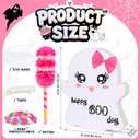 Large Halloween Ghost Pinata - 20"  16.3" Happy BOO Day Design - Halloween Piata Kit Stick, Rope, Blindfold, Confetti for Trick-or-Treating Party & Kids' Events