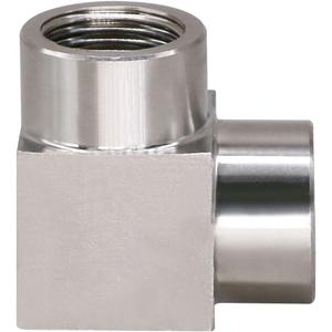 stainless steel 90 degree elbow pipe fitting connector, NPT 3/8 female thread Forged elbow, heavy duty 4350 psi (1 pc)