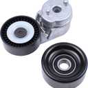 MOTOKU Serpentine Drive Belt Tensioner Pulley Kit for Jeep Wrangler 2000-2006 Grand Cherokee 1999-2004