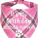 STMK Dog Birthday Bandana, It' s My Birthday Mother Puppers Multi Sizes Dog Birthday Girl Bandana for Small Medium Large Dogs Cats Pets (Pink, Small)