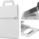 Nillkin Upgraded 12-14 Inch Laptop Sleeve Case for MacBook/Dell/HP/Lenovo/Asus, Unique Slim Travel Computer Bag with Adjustable Stand & Mouse Pad, Magnetic Handle, PU Leather, Gray