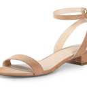 Ankis Black Nude White Gold Women Sandals Comfortable Walking Strappy Open Toe Sandals for Women Dressy Summer 1 Inch Low Block Heel Flat Adjustable Ankle Strap Shoes 11