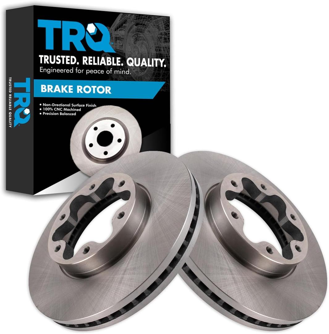 TRQ Front Brake Rotor Set Vented Compatible with 2020-2023 Ford Transit-250 Transit-350 Transit-350 HD