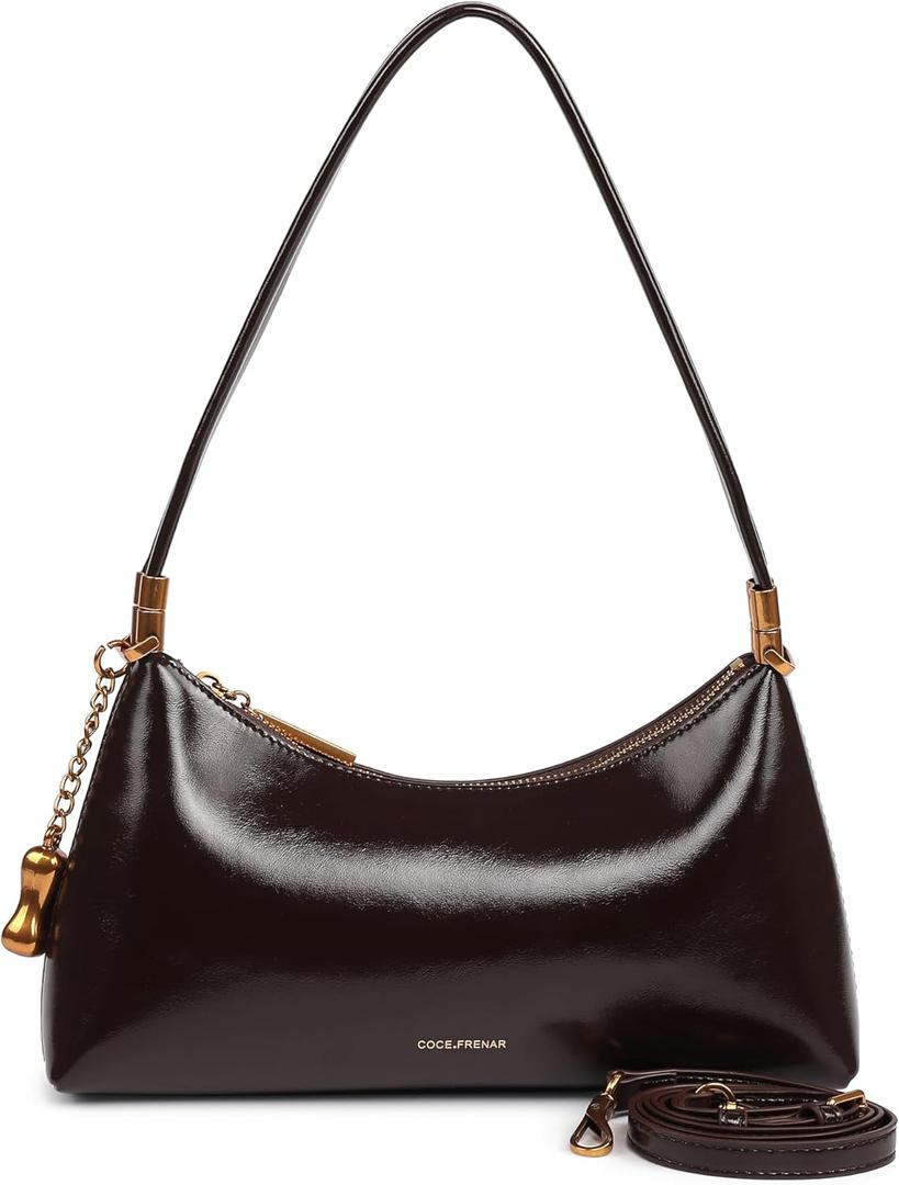 Advanced oil wax leather crescent bag, women's armpit bag, shoulder bag, crossbody bag, handbag, small wallet