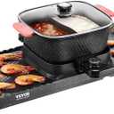 VEVOR Hot Pot with Grill, 2300W 2-in-1 Electric Smokeless Grill and Hot Pot, Removable Shabu-shabu Hotpot with Non-stick Pan, Separate Dual Temperature Control, Indoor Korean BBQ for 1-6 People