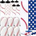 18 Pcs Sports Party Favors Basketball Soccer Water Bottle Baseball Softball Cooling Towel 6 Sports Water Bottle 6 Ice Towel 6 Drawstring Bag Football Volleyball Towel for Team Gift Style: Baseball