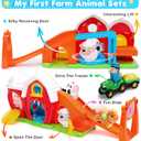 Toddler Toys for 1 2 3 Year Olds, Farm Animal Barn Playset with Animals Figures and Tractor Toy, Montessori Learning Toy for Toddlers 1-3, Christmas Birthday Gifts for Baby Boys Girls Age 12-18 Months