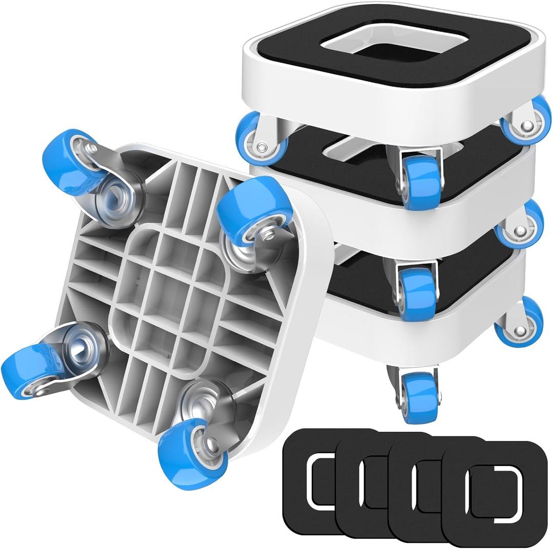 New Upgrade Furniture Sliders, Furniture Movers with Wheels, Furniture Dolly with 360 Rotatable Wheels, Appliance Roller for Moving Heavy Sofa Load Capacity Up to 750lb (1in wheels without pry bar)