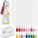 Fuyoooo 101 Pcs DIY Bookmark Making Kit Bookmark Laminating Pouches 5 Mil Hot Laminator Sleeves with Rainbow Tassels and Puncher Fit Most Pouch Laminating Machines Easter Gift(2.36 x 6.3 Inch)