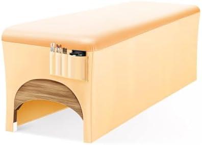 Onism Lash Bed Cover, Wipeable PU Leather Massage Table Cover with Storage Pocket, Waterproof Soft Comfortable Lash Table Cover for Eyelash Extension, Perfect for Salon Spa Tattoo, Natural Onism Lash Bed Cover, Wipeable PU Leather Massage Table Cover with Storage Pocket, Waterproof Soft Comfortable Lash Table Cover for Eyelash Extension, Perfect for Salon Spa Tattoo, Natural