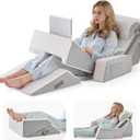 9PCS Wedge Pillow Set for After Surgery, Adjustable Multi-Module for Sleeping Wedge Pillow for Acid Reflux Relief and Sleep Apnea, Ideal for Reading in Bed, Resting, and Leg Elevation Pillow, Gray