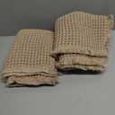 MIULEE Set of 2 Waffle Bathroom Rugs, Boho Bath Rugs Non Slip Washable, Super Absorbent Bath Mats, Ultra Soft Rubber Backed Shower Mats for Bathroom Floor, Tub and Shower, Brown, 18x30 Inch