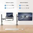 HUANUO Laptop Desk Mount - 17' to 32' Monitor Arm, Ventilated Tray, Fully Adjustable with Tilt, Swivel & Rotation, Holds up to 22 lbs