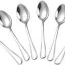 Wesdxc56 Demitasse Espresso Spoons, Mini Coffee Spoon, 4 Inches Stainless Steel Small Spoons for Dessert, Set of 6Silver)