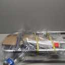 Drive Medical Two-Button Folding Walker w/ Wheels - Lightweight Rolling Mobility Support - Desk Arms - Adjustable Height - Dual Push-Button Operation - 5 Inch Front Wheels - Durable Aluminum - Silver