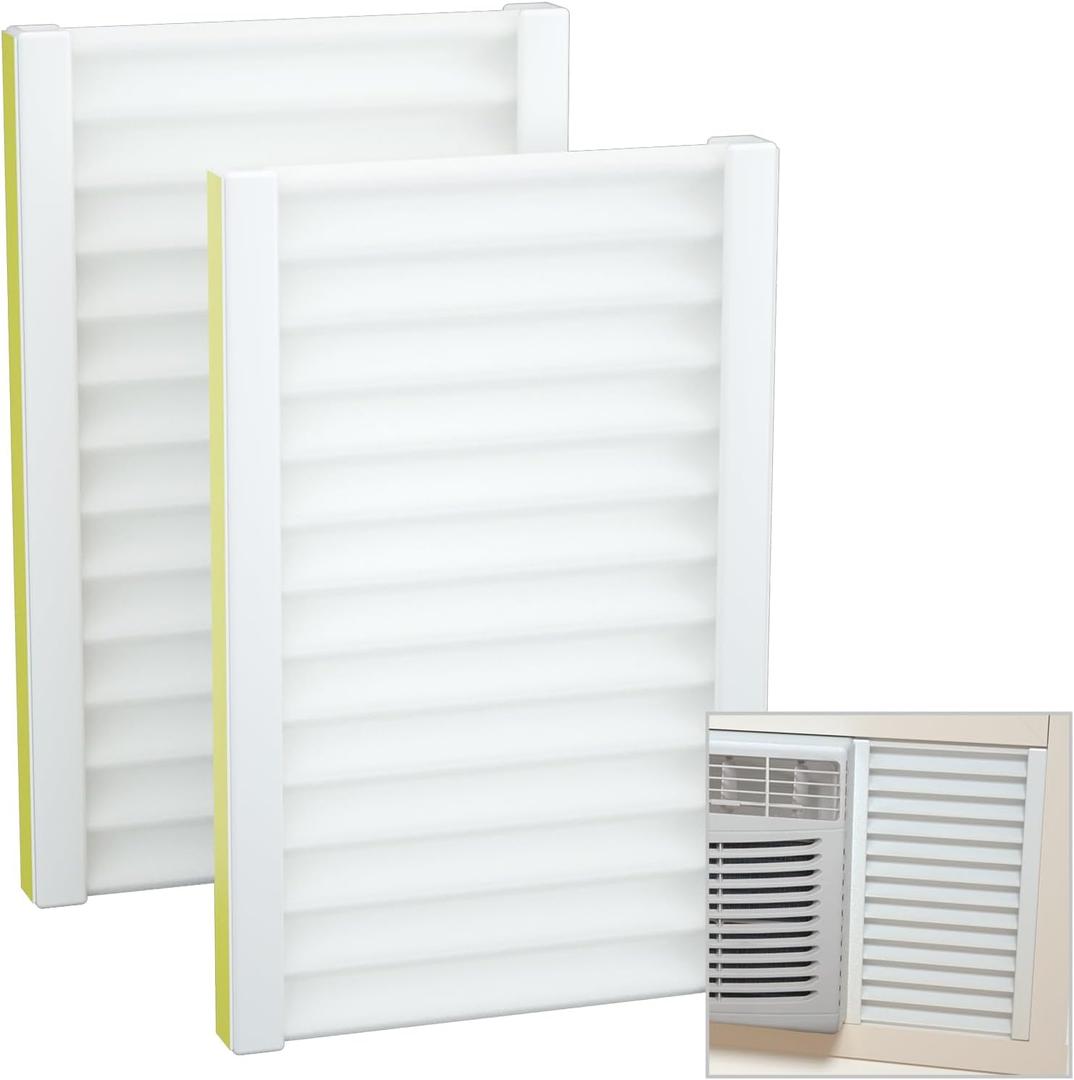 Window Air Conditioner,Side Insulated Foam Panel, Summer/Winter Heat and Draft Insulating,Two-Piece Full Surround Insulation Panels Window Seal with 4 Pressure Strips high density Mid rebound