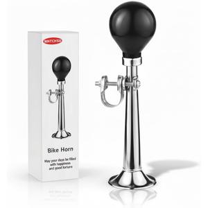 Bike Horn for Adults Classic Horn Metal Squeeze Clown Horn, Fits All Bicycle Handle Bar, Loud Sounds (Silver)