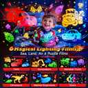 PIKOY Toddler Toy Cars Toy Projector | 6HD Films+15 Sounds+31 Colors+Remote Control+360Rotating | Egg Light for Nursery Toy Cars for Toddlers 1-3 Toys for Boys Age 4-7 Boy Birthday Gifts 1-8 Years