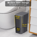 N. NETDOT 2 Pack 10 Liter Small Trash Can with lid, 2.6 Gallon,Garbage Can Slim Trash Bin Waste Basket for Bathroom,Kitchen,Bedroom,Living Room,Office,Laundry - Black