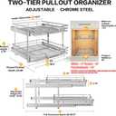 2-Tier Kitchen Cabinet Pull Out Shelf and Drawer Organizer Slide Out Pantry Storaqe Basket in Multiple Sizes (20" Wx 21" D,)