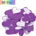 MECCANIXITY 60pcs Large Heart Shaped Iron on Patches 2.7x2.8 inch Embroidered Sew Patches Appliques Garment Embellishments for Clothing Repair Backpack, Purple