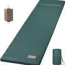 Sleeping Pad for Camping, Self Inflating Camping Pad with Pillow, 3.14" Compact Thick Memory Foam Camping Mattress Pad, Travel Portable Camp Sleeping Mat with Built in Pump (Green)