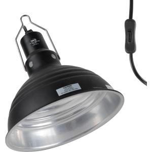 LUCKY HERP Reptile Light Fixture 8.1inch- Lightweight Aluminum Reflector Dome Reptile Light Fixture, Reptile Heat Lamp Fixture for UVB Light Bulb Basking Bulb Heat Bulb (Single Dome Standard)