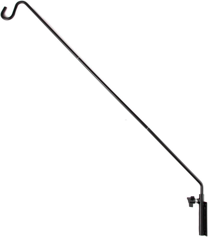 Home-X Deck Hook for Railing - Extendable Reach Deck Bird Feeder Hanger 28-44 inch with Clamp on Bracket - Ideal for Bird Feeders, Planters, Lanterns, Wind Chimes and More