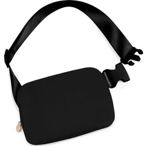 Cross Body Fanny Pack for Women,Fashion Waist Packs Crossbody Bags,Belt Bag with Adjustable Strap - Black