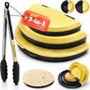 3-in-1 Tortilla Sealer & Crimper with Food Tongs (10, 8 & 6 Inch) | Adjustable Quesadilla Maker Press | Leak-Proof Burrito, Taco & Dumpling Sealer | BPA-Free, Dishwasher Safe