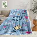 DYNH Nurse Nursing Student Gifts Blanket for Women Men, Nurse Appreciation Gifts for LPN New/School/Future/RN Nurses Practitioner Week Day,Blue,50x60