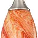 karyfine Art Glass Mini Pendant Lights Kitchen Island Marble Glass Pendant Light Shade with Brushed Nickel Finish Ceiling Hanging Lights for Kitchen Over Sink,Dining/Living Room Red Marble-1Pack