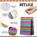 Motipuns 48 Pcs Mexican Party Favor Bags Cinco De Mayo Paper Gifts Bags with Handle Mexico Goodie Gift Bag for Birthday Baby Shower Bridal Mexican Theme Party Favor Supplies, 4 Styles