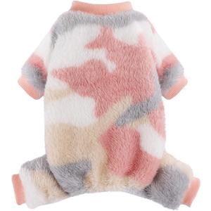 DaFuEn Dog Sweater, Dog Pajamas for Small Dogs, Winter Pet Onesies Pjs, Puppy 4 Legged Sweater Clothes for Chihuahua Yorkie Teacup Jumpsuit, Cute Pet Outfits Apparel (M, Pink Camouflage) (Medium Chest 18.5 in))